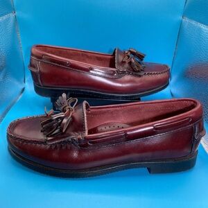 Cole Haan Made in USA Tassel Kiltie Burgundy Leather Loafers Men's 4.5 = 4.5Y